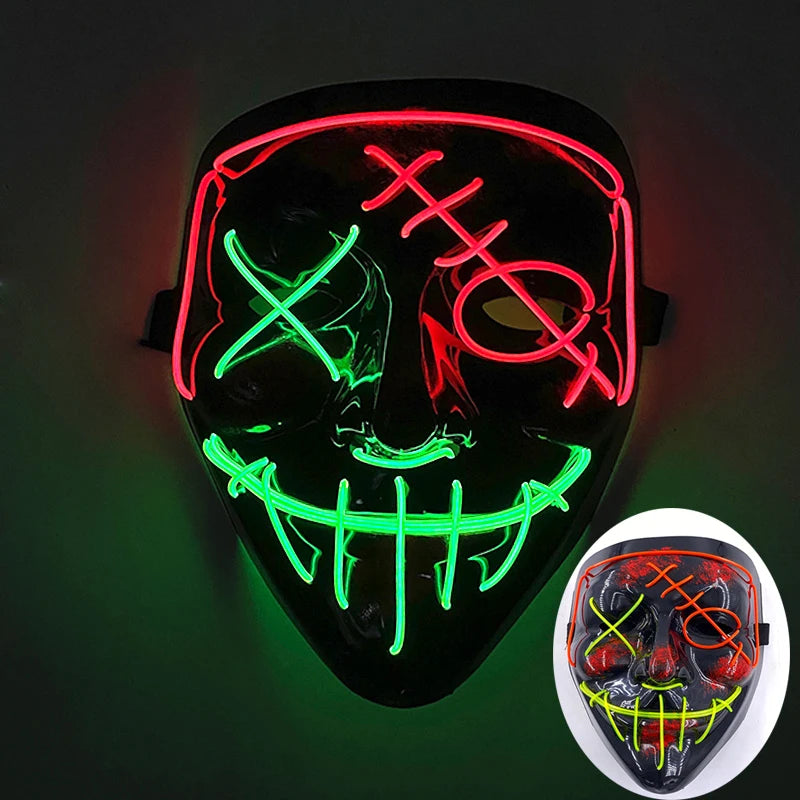 LED Purge Mask – Wireless Glowing Halloween Party Mask