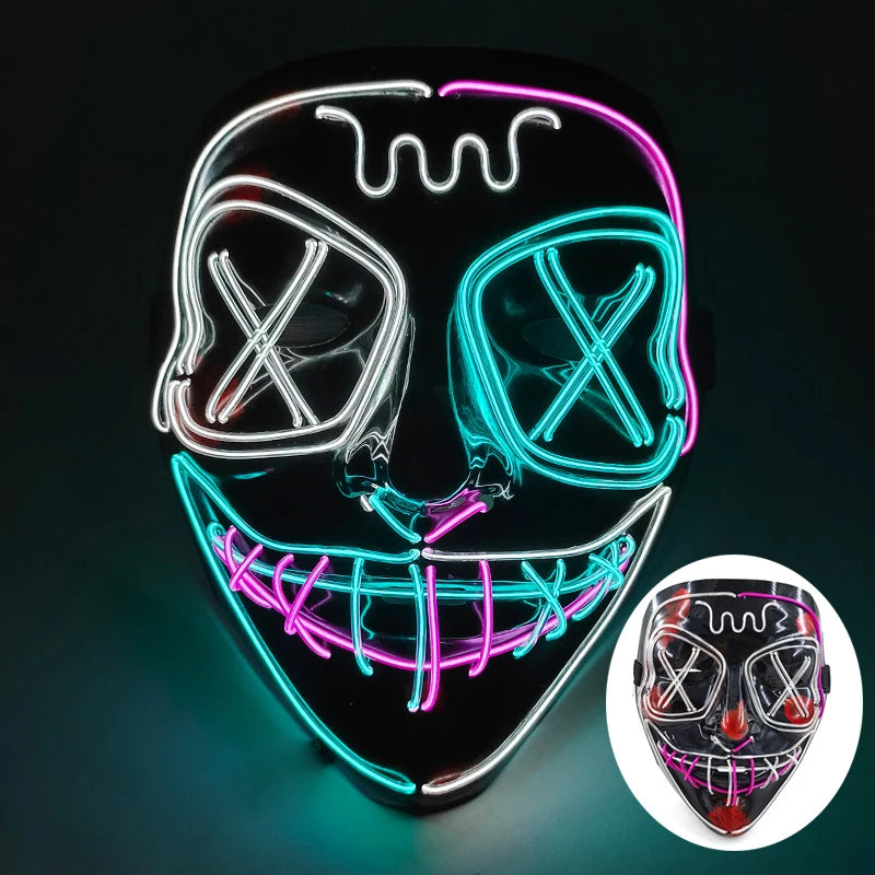 LED Purge Mask – Wireless Glowing Halloween Party Mask