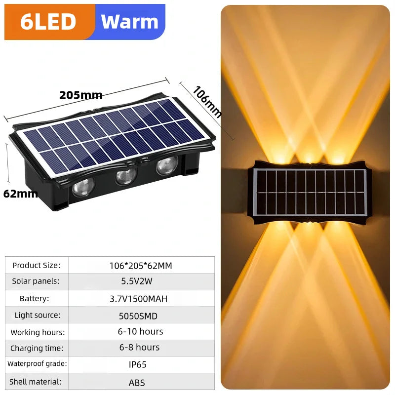Solar LED Wall Lamp – Up & Down Outdoor Waterproof Lighting