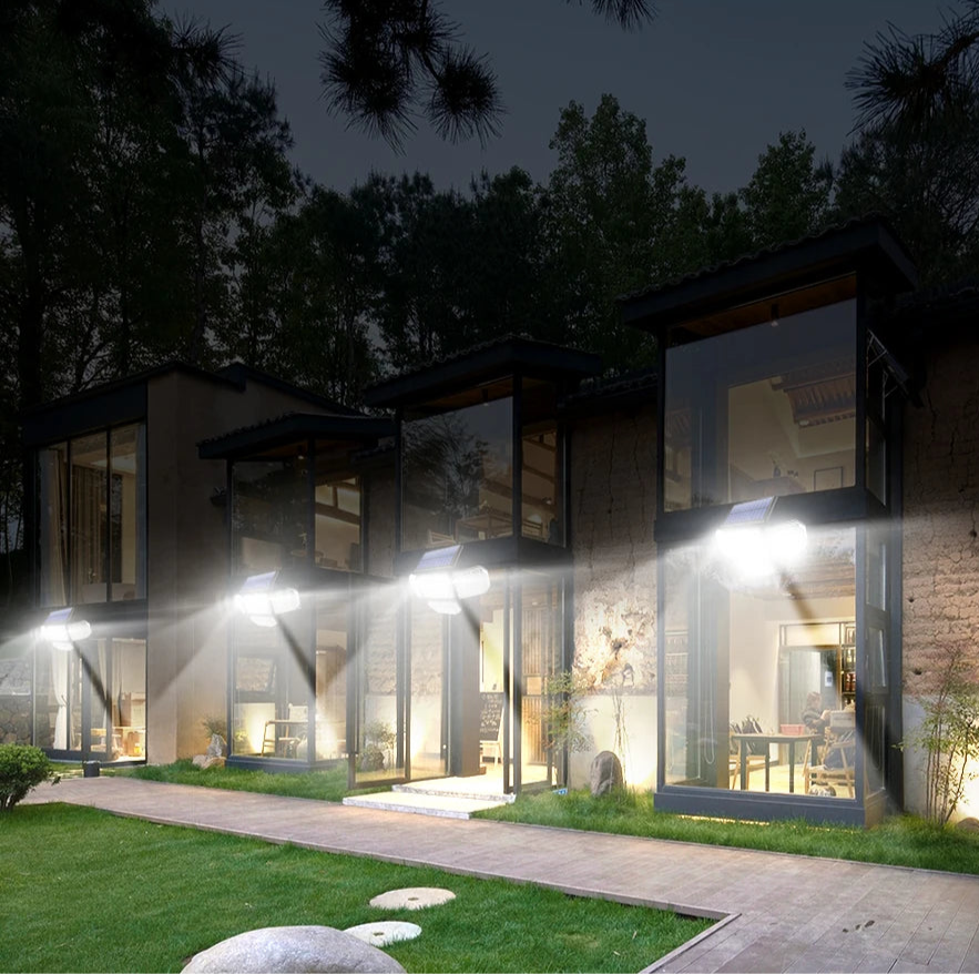 Solar Security Flood Light – 182/112 LED with Adjustable Heads & 3 Modes