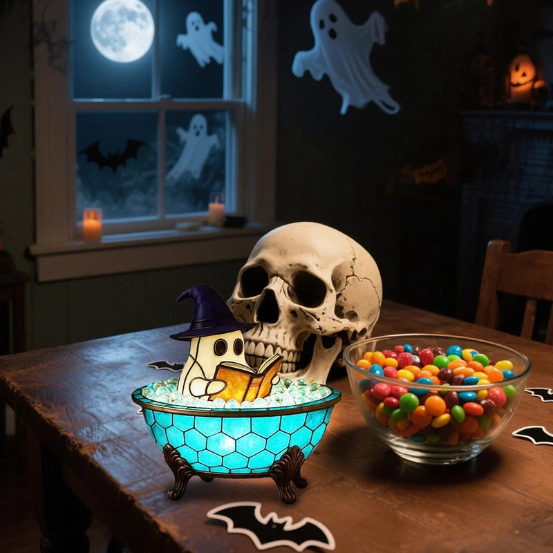 Halloween Ghost Bubble Bath LED Light – Color-Changing Mood Lamp