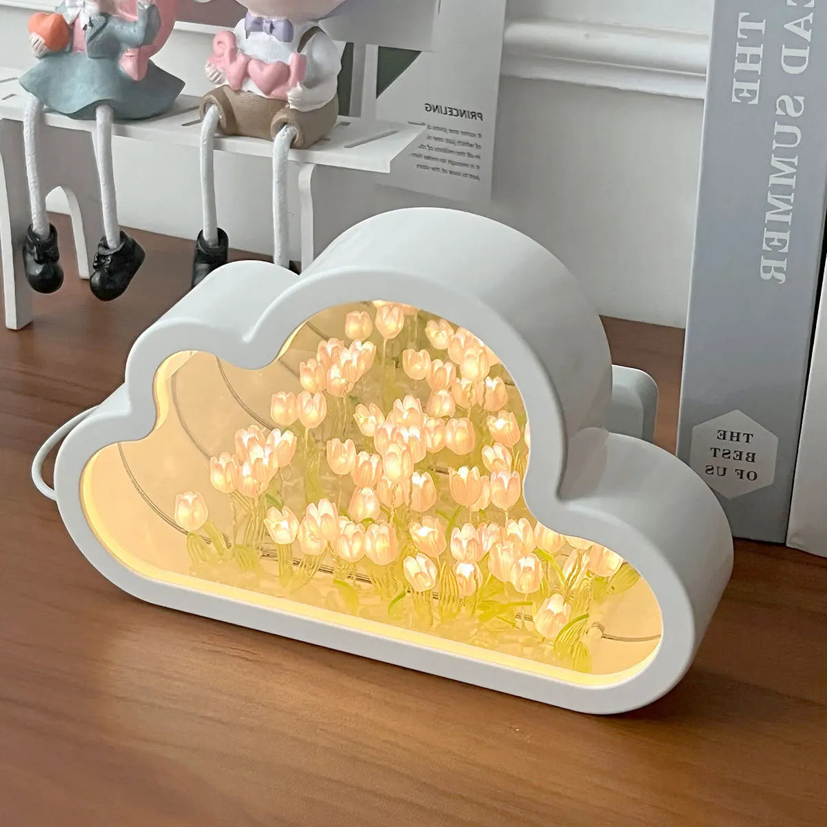 Cloud Tulip Night Light – Handmade DIY Flower Atmosphere Lamp