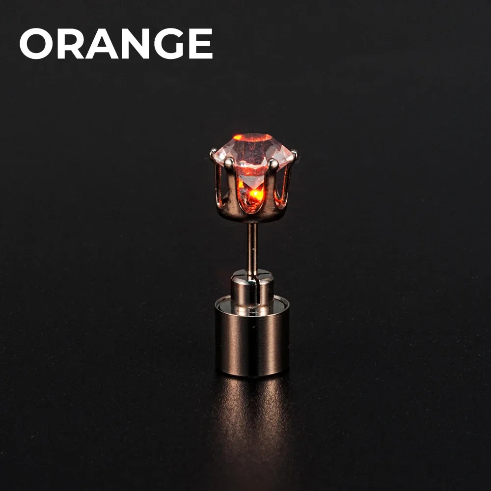 LED Luminous Stud Earrings – Colorful Glowing Zircon Party Jewelry (2PCS)