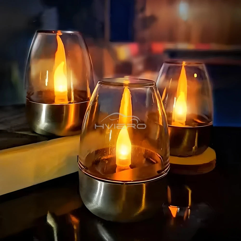 Solar LED Candle Light – Stainless Steel Outdoor Garden Lamp