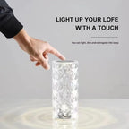 Rose Crystal Touch Lamp – USB Rechargeable 16-Color LED Bedside Light
