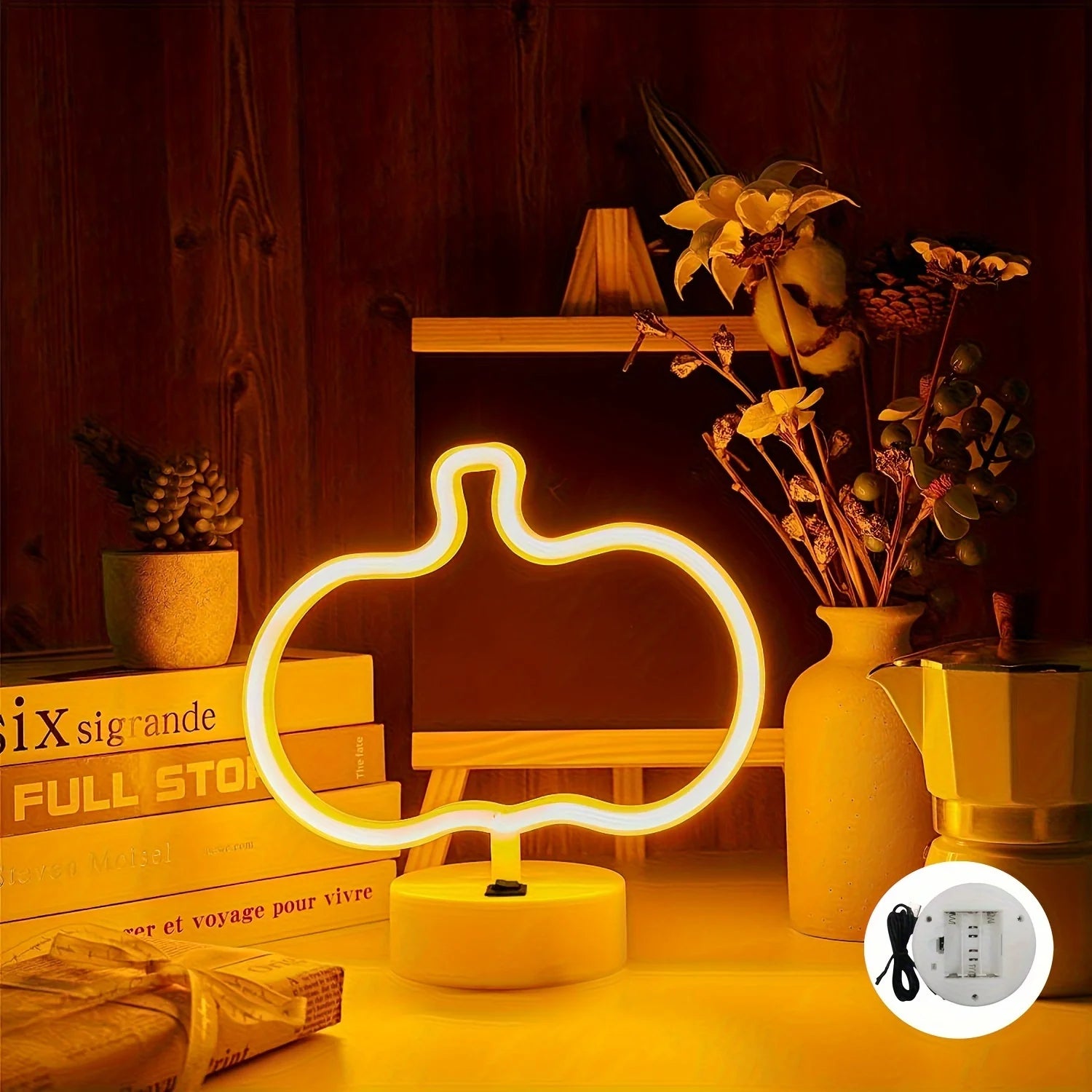 Halloween Atmosphere LED Neon Sign – USB or Battery Powered Wall Light