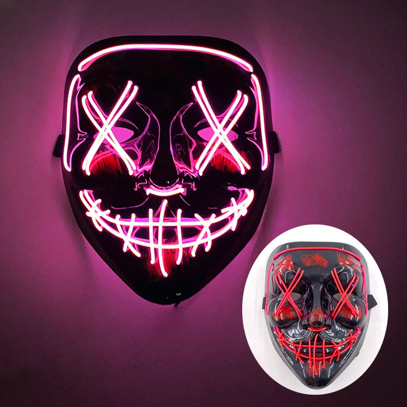 LED Purge Mask – Wireless Glowing Halloween Party Mask