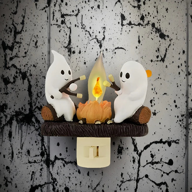 Halloween Ghost Campfire Night Light – Flickering LED Decoration
