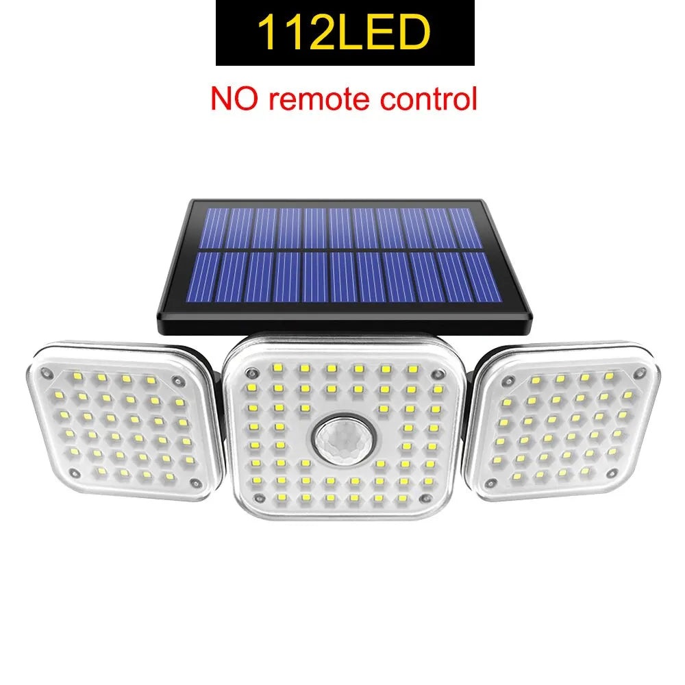 Solar Security Flood Light – 182/112 LED with Adjustable Heads & 3 Modes