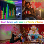 Smart Curtain Lights – 400 LED RGB Fairy Lights with App & Music Sync