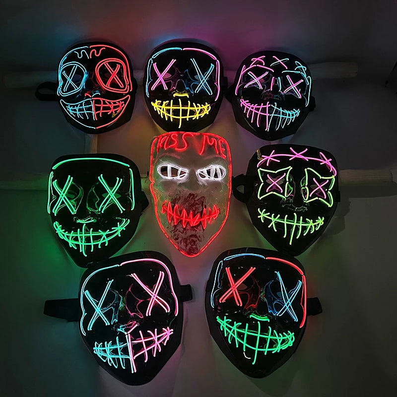 LED Purge Mask – Wireless Glowing Halloween Party Mask