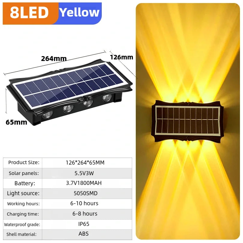 Solar LED Wall Lamp – Up & Down Outdoor Waterproof Lighting