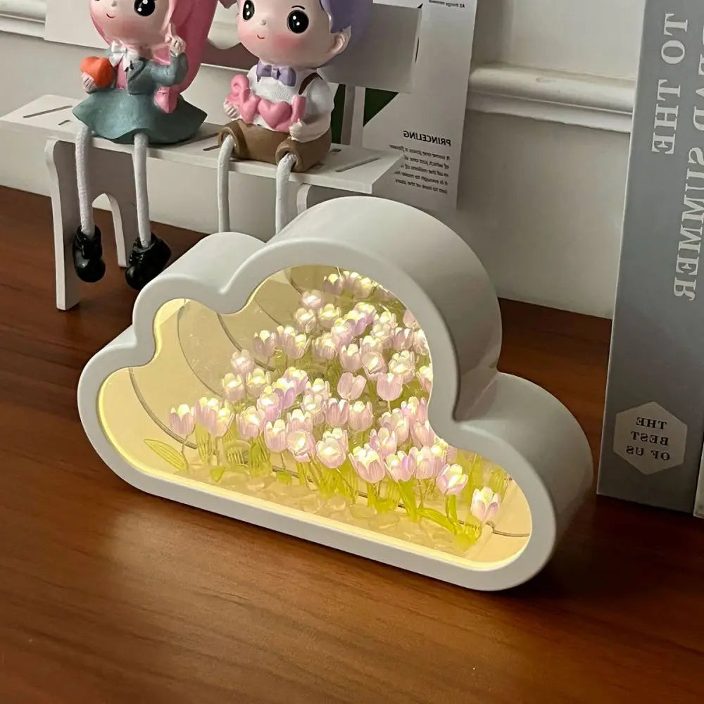 Cloud Tulip Night Light – Handmade DIY Flower Atmosphere Lamp