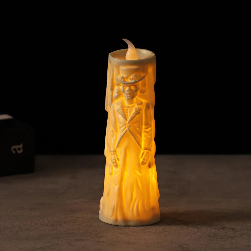 Halloween Bride & Groom LED Candle Lights – Spooky Wedding Décor