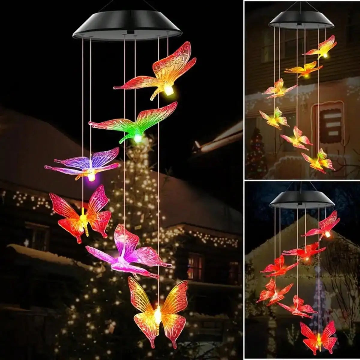 Solar Color Changing Wind Chimes – 6 LED RGB Outdoor Garden Décor