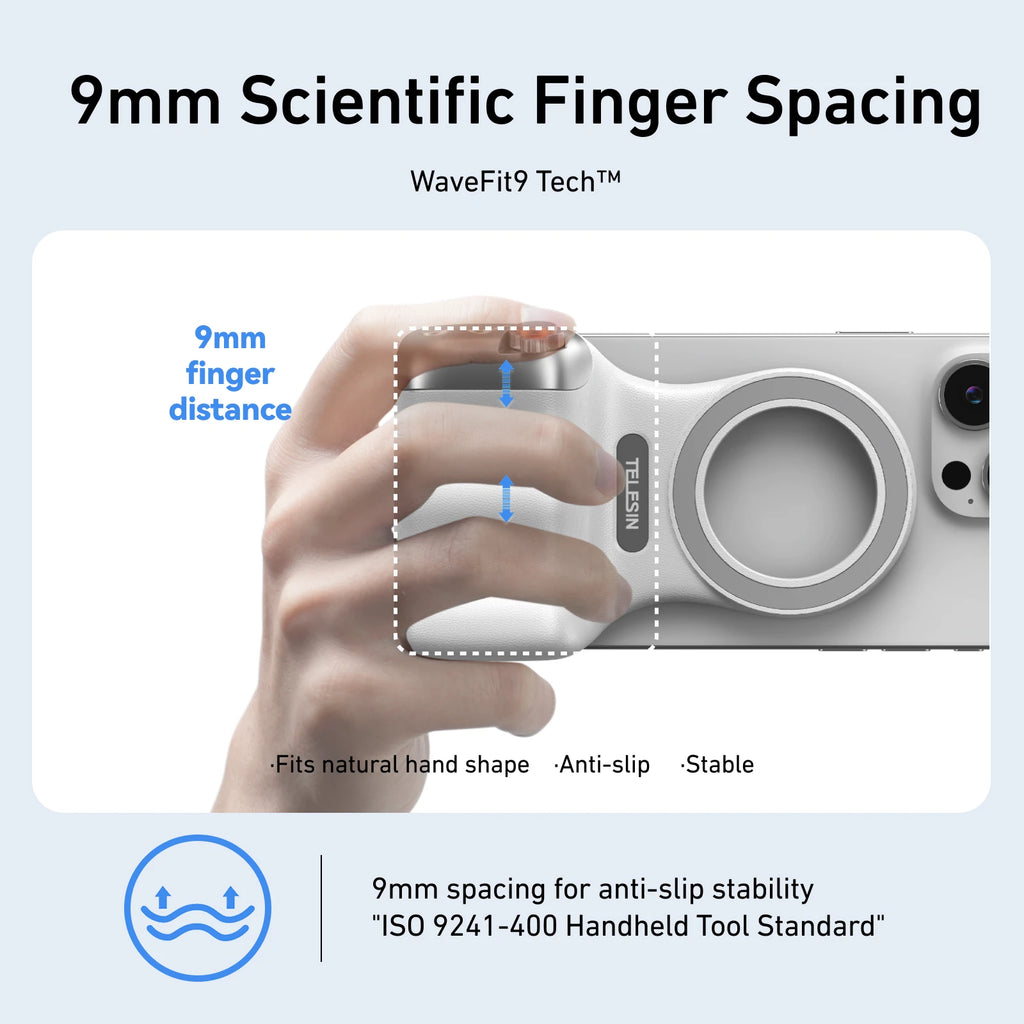 Magnetic Phone Camera Grip – TELESIN Shooting Handle with Selfie Light & Remote