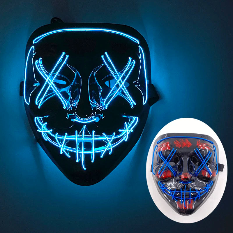 LED Purge Mask – Wireless Glowing Halloween Party Mask
