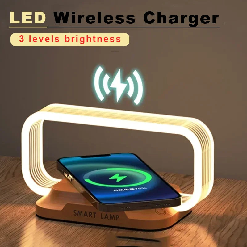 LED Wireless Charger Lamp – Touch Control Desk Light with Phone Stand