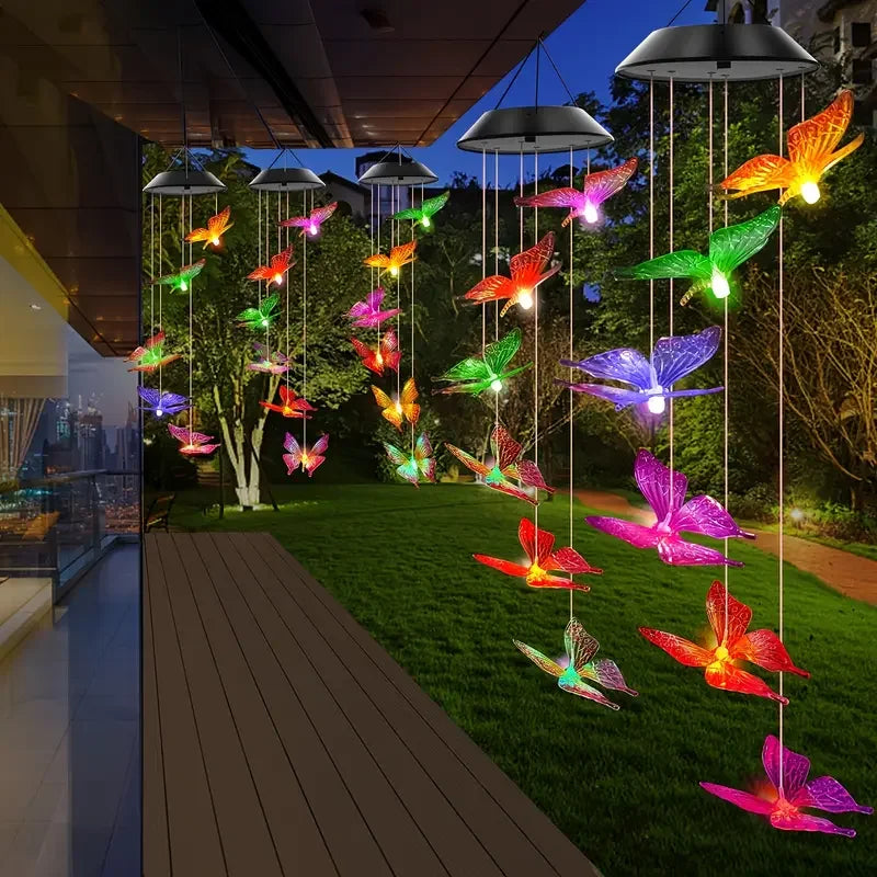 Solar Color Changing Wind Chimes – 6 LED RGB Outdoor Garden Décor