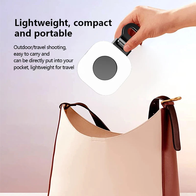 Mini Clip-On LED Selfie Light – 3 Modes, 9 Brightness Levels, USB-C Rechargeable