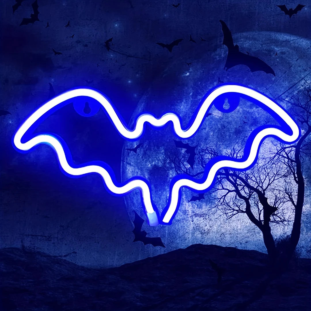 Halloween Atmosphere LED Neon Sign – USB or Battery Powered Wall Light