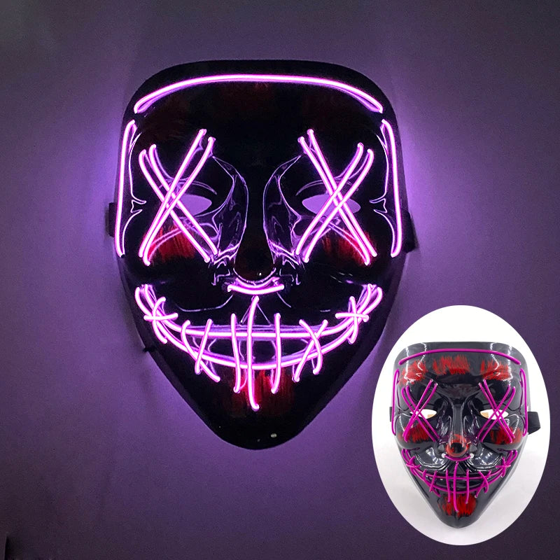 LED Purge Mask – Wireless Glowing Halloween Party Mask