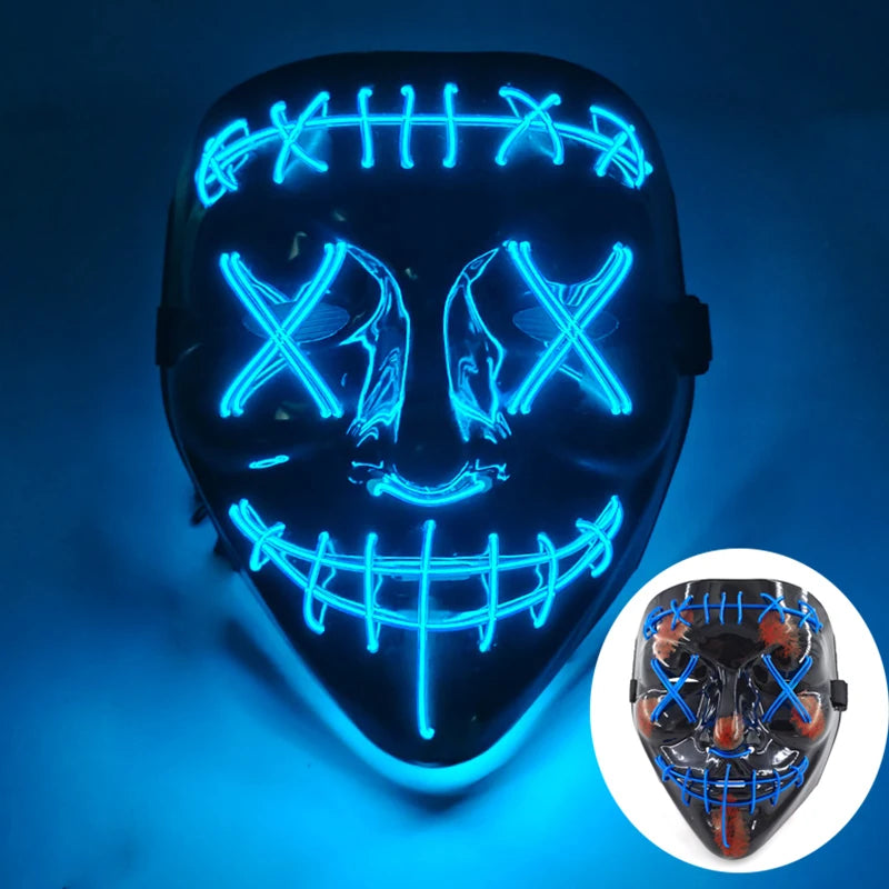LED Purge Mask – Wireless Glowing Halloween Party Mask