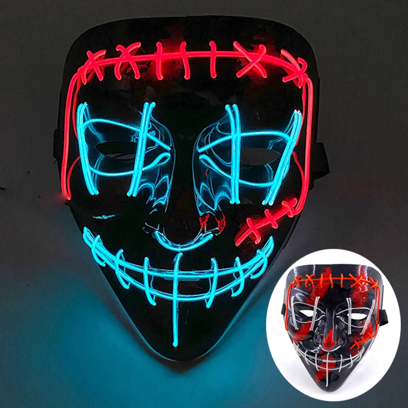 LED Purge Mask – Wireless Glowing Halloween Party Mask