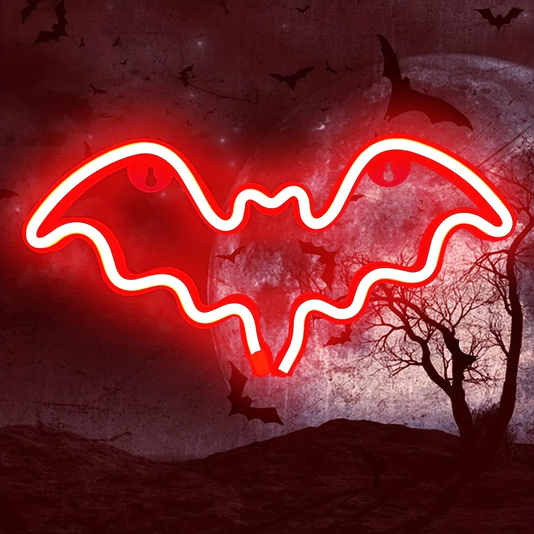 Halloween Atmosphere LED Neon Sign – USB or Battery Powered Wall Light