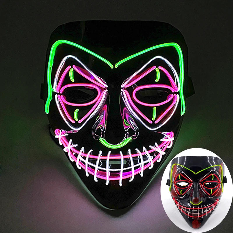 LED Purge Mask – Wireless Glowing Halloween Party Mask