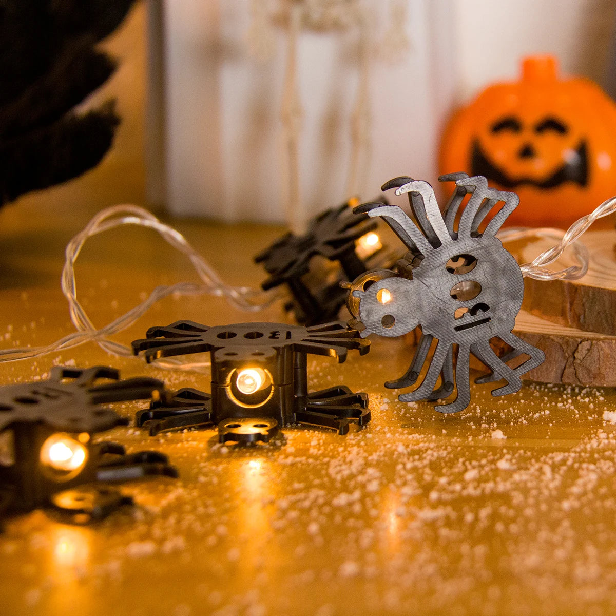 Halloween Bat, Crow, Spider LED String Lights – 1.5M Battery Operated