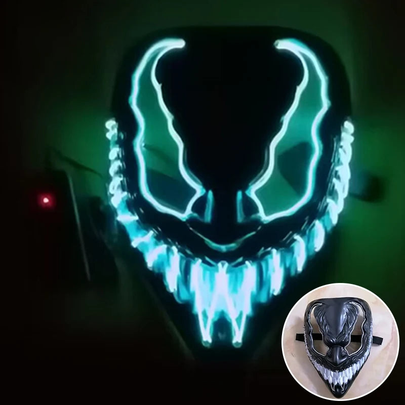 LED Purge Mask – Wireless Glowing Halloween Party Mask