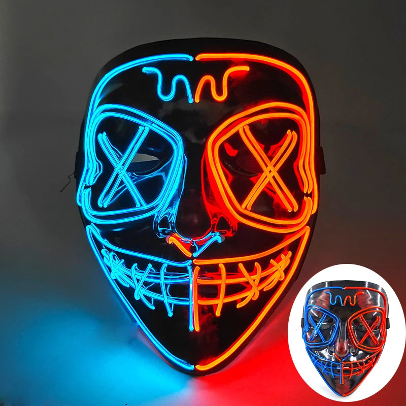 LED Purge Mask – Wireless Glowing Halloween Party Mask