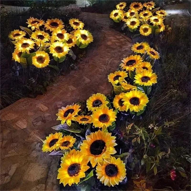 Solar Sunflower LED Garden Lights – 1 or 3 Heads