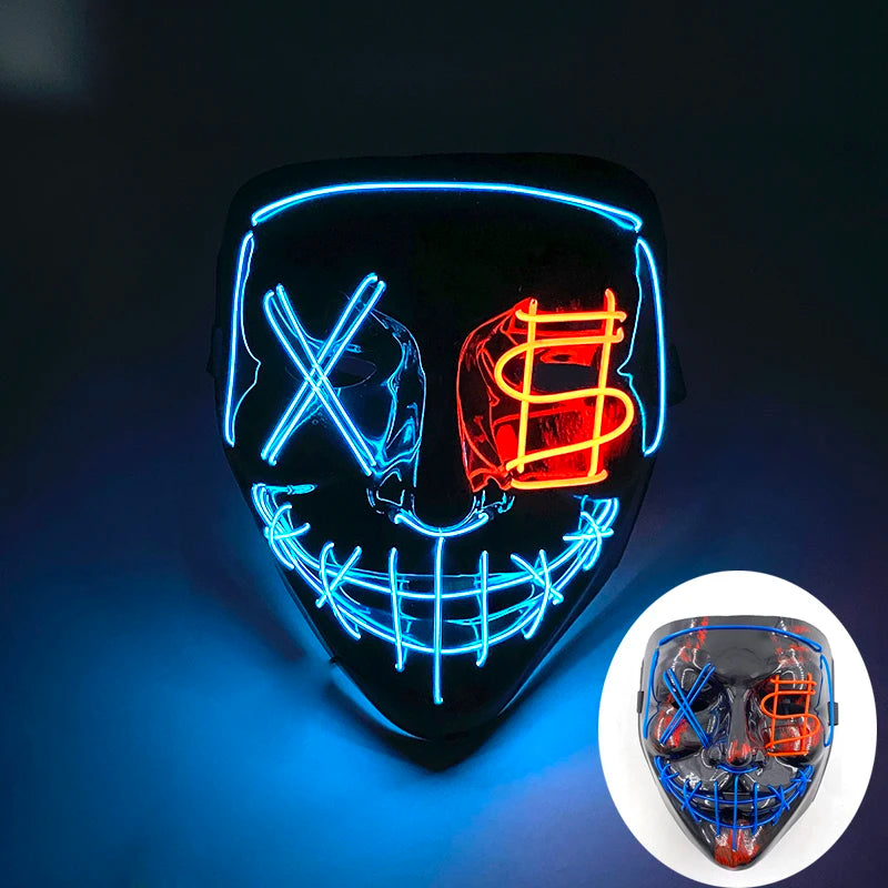 LED Purge Mask – Wireless Glowing Halloween Party Mask