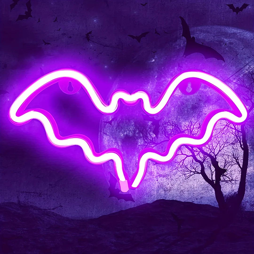 Halloween Atmosphere LED Neon Sign – USB or Battery Powered Wall Light