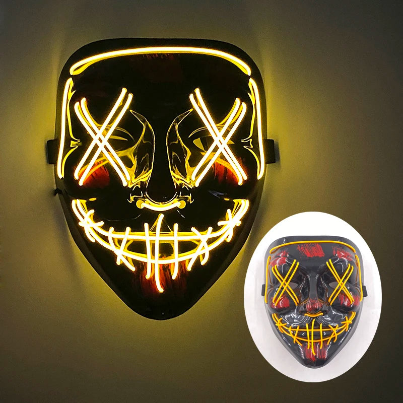 LED Purge Mask – Wireless Glowing Halloween Party Mask