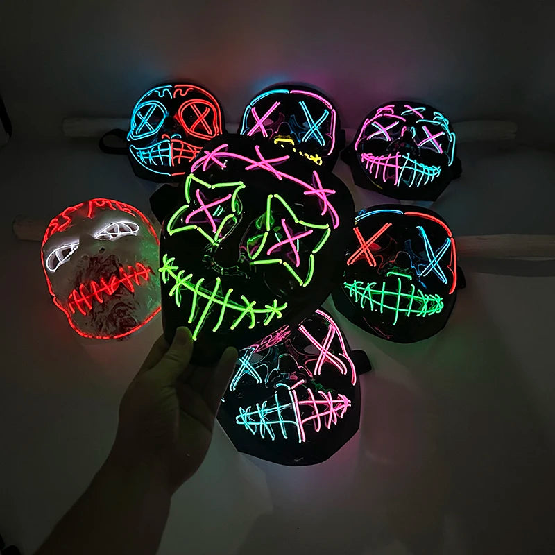 LED Purge Mask – Wireless Glowing Halloween Party Mask