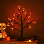 Halloween LED Black Tree with Pumpkins – 45cm Tabletop Light