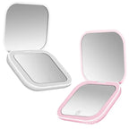 Mini Folding LED Makeup Mirror – USB Rechargeable with 2X Magnification