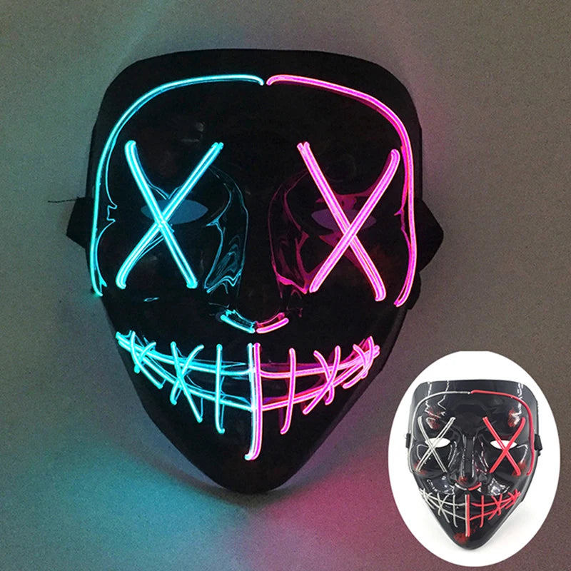 LED Purge Mask – Wireless Glowing Halloween Party Mask