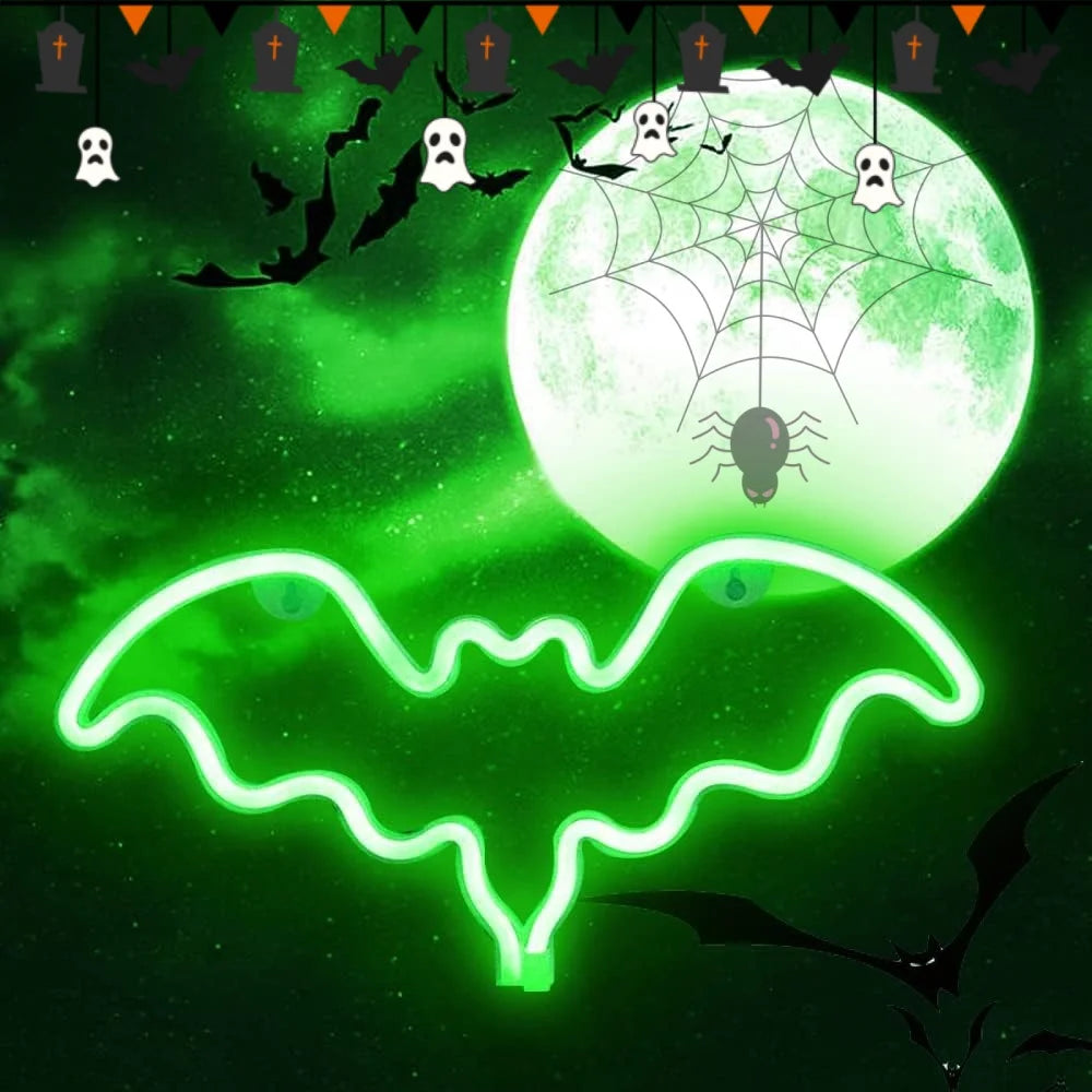 Halloween Atmosphere LED Neon Sign – USB or Battery Powered Wall Light