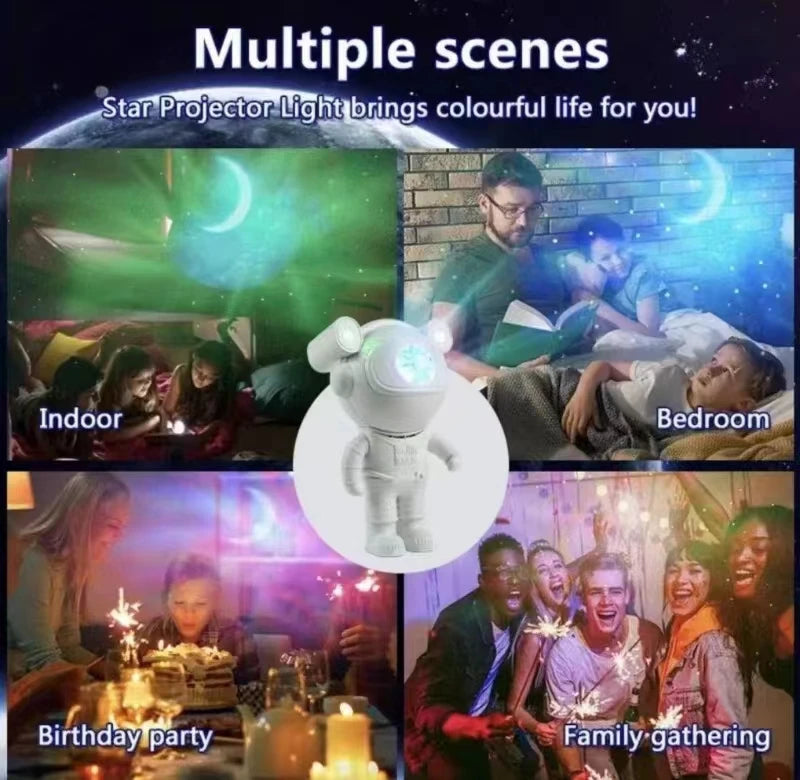 Smart Astronaut Galaxy Projector – 82 Effects – Bluetooth Starry Sky & Nebula Night Light