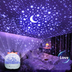 Crown Star Projector Lamp – Rotating Night Light with 6 Films & Remote