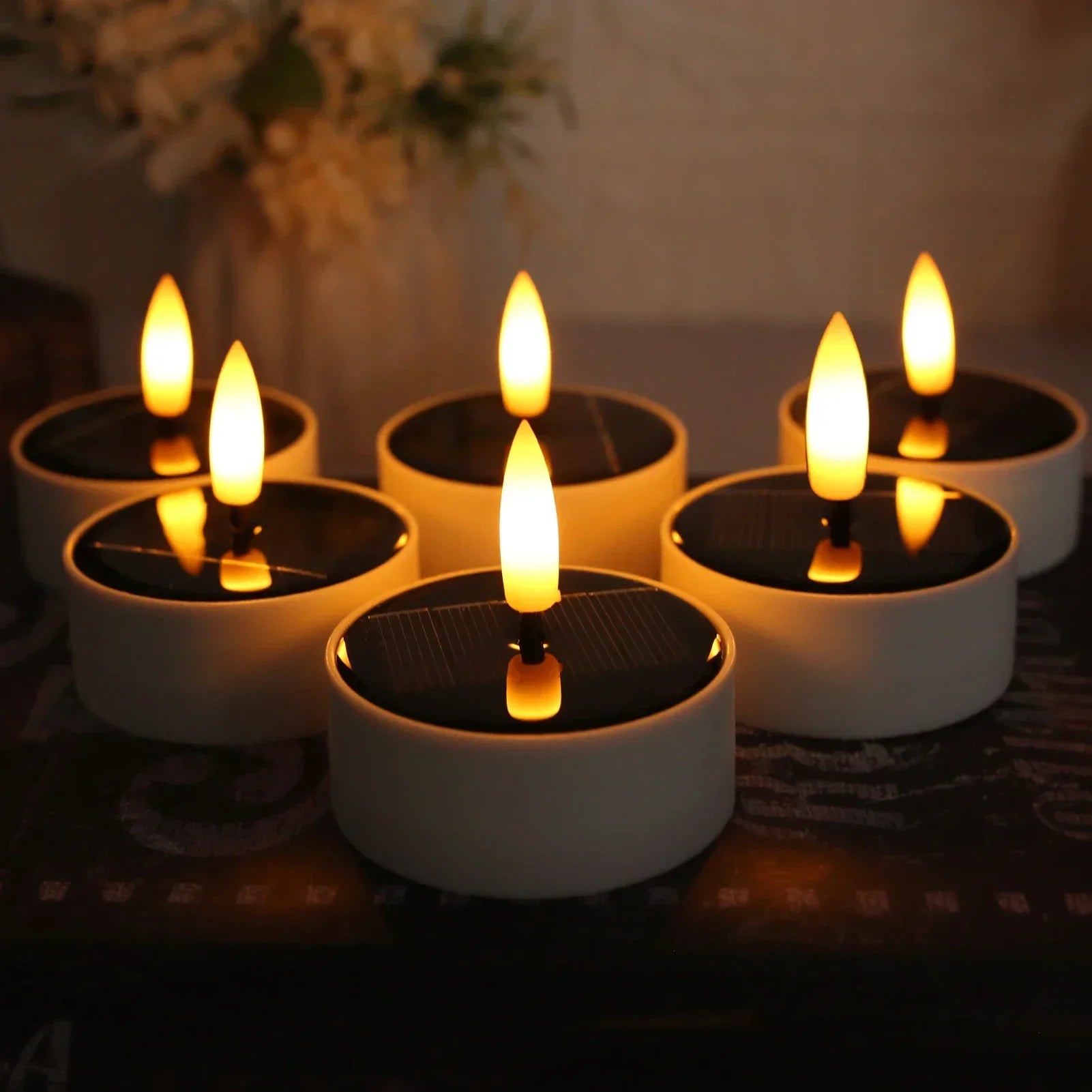 Solar Tea Light Candles – 6PCS Waterproof Flameless LED