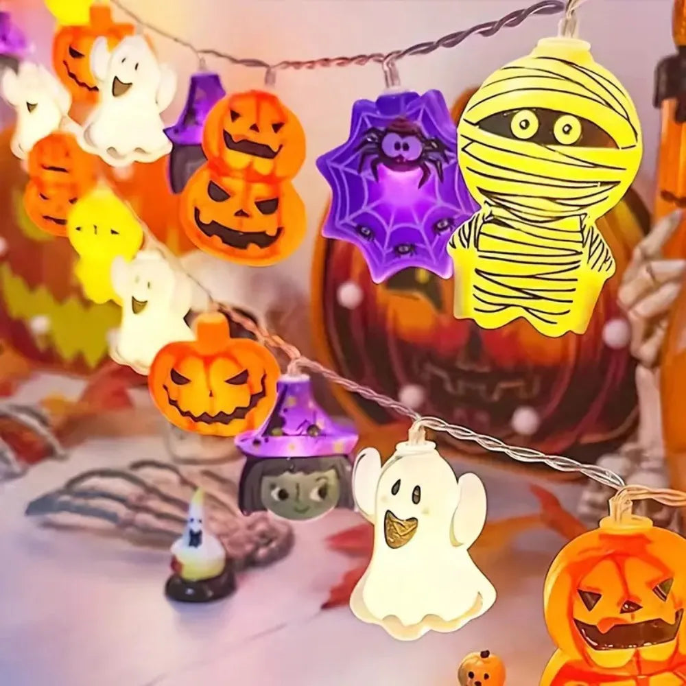 Halloween LED String Lights – Ghost, Witch, Cat, Pumpkin & Spider Web
