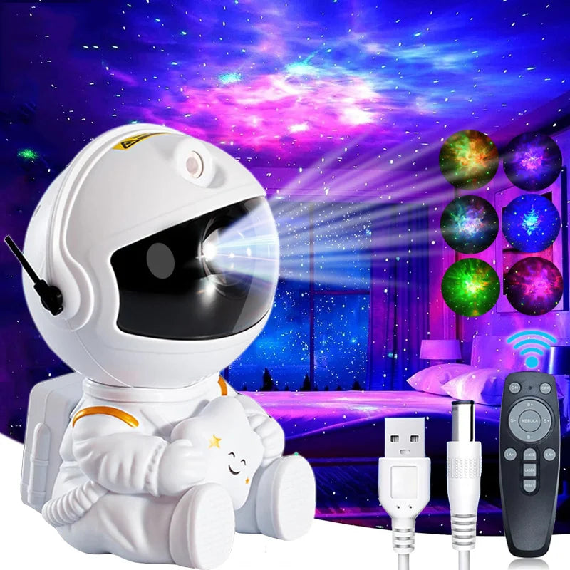 Astronaut Galaxy Projector Lamp – Starry Sky & Nebula Night Light with Remote