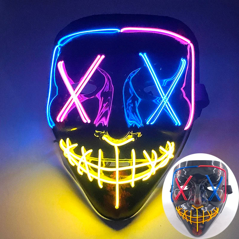 LED Purge Mask – Wireless Glowing Halloween Party Mask