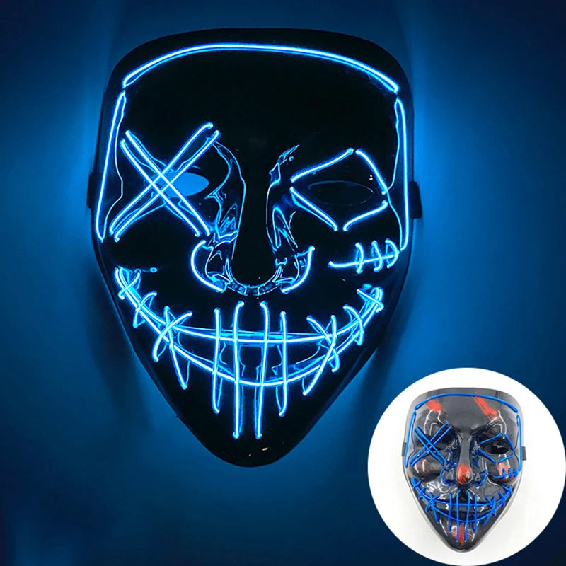 LED Purge Mask – Wireless Glowing Halloween Party Mask