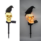 Halloween Solar Crow Skull Light – Outdoor LED Skeleton & Ghost Decoration